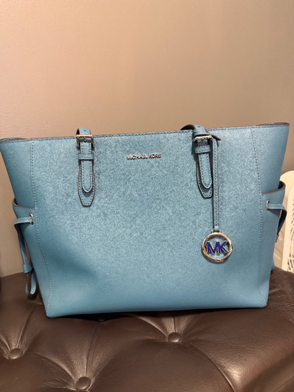Large Blue/Teal Michael Kors Shoulder/Tote Bag